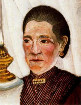 亨利 盧梭 Portrait of the Artists Second Wife with a Lamp